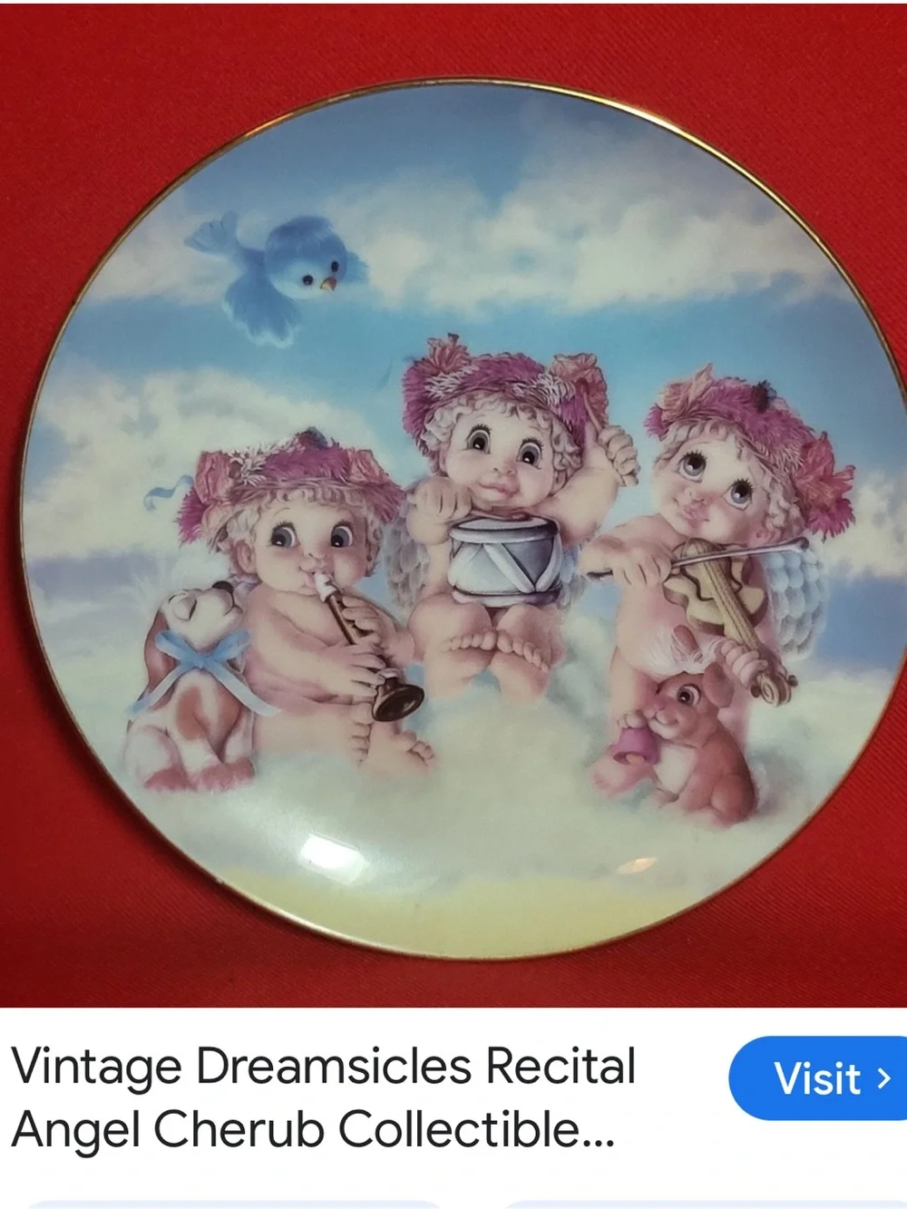 #2923*Pink Angel Cherub Collectible Plate